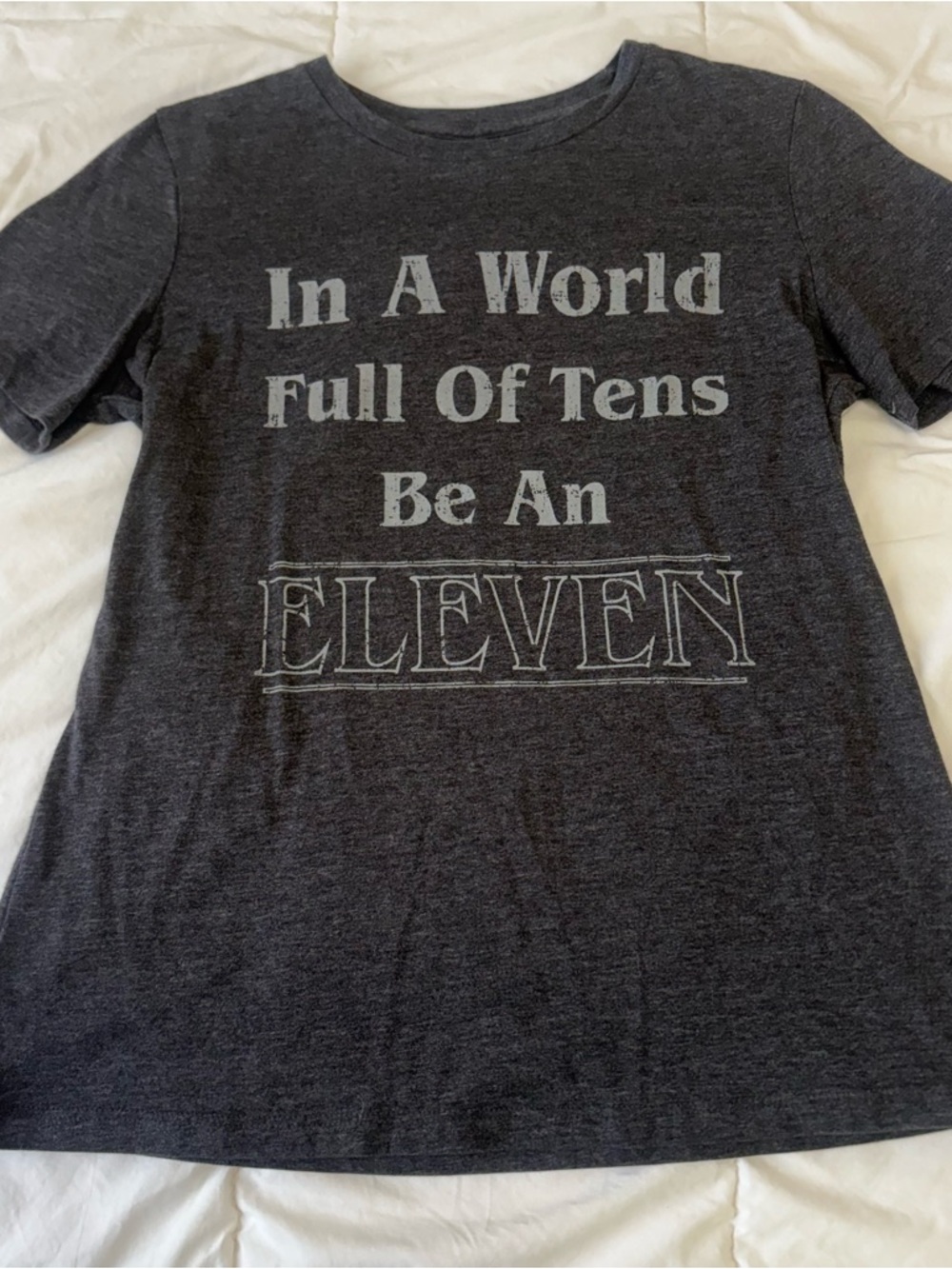 Be An Eleven Graphic Tee - Dark Gray Short Sleeve Top